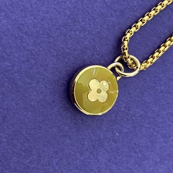 Handmade Jewelry - Moss Green Louis Vuitton Upcycled Pendant Necklace